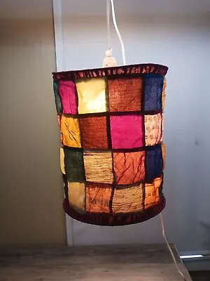 Vintage 15 Inch Quilted Hanging Lamp Shade 15ft Cord • $24.99
