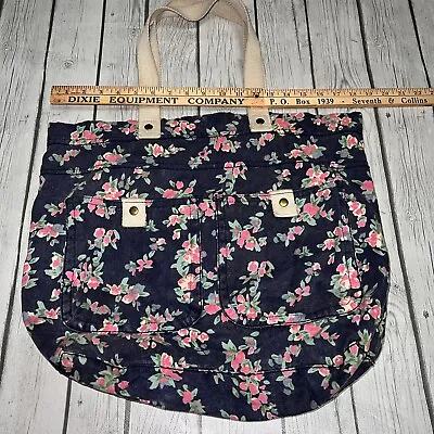 Mossimo Supply Co Crossbody Overnight Weekend Bag 18  Blue Denim Floral Design • $16.20