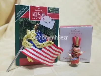Hallmark 1991 2021 Marching Band Flag Liberty Snappy Snare Drum Ornament LOT • $12.59