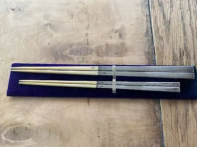 Antique Chinese Hallmarked  Silver Bone Chopsticks - 2 Pairs • $248.84