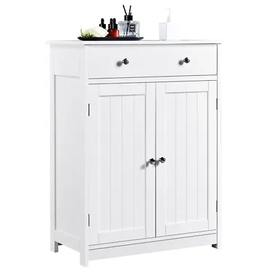 £71.99 • Buy Bathroom Floor Cabinet W/1 Drawer 2 Doors, Free-Standing Storage Cabinet, White