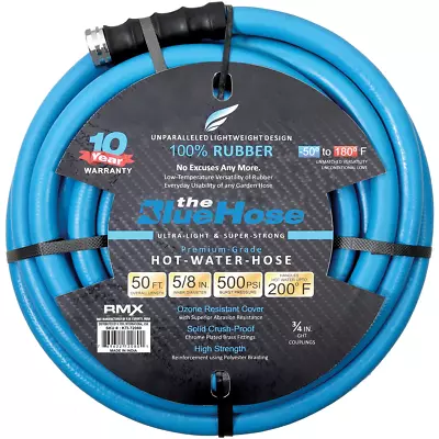 BluBird BSAL5850 AG-LITE 5/8 X50' Hot/Cold Water Braided Rubber Garden Hose • $66.25