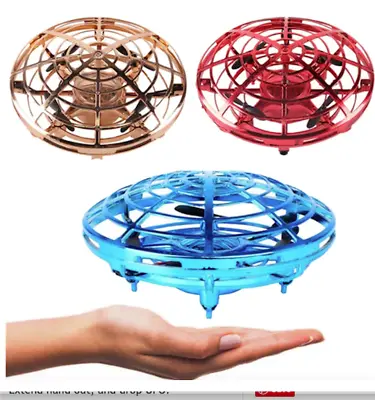 MOTION CENSORED SELF FLYING LIGHT UP HOVER UFO Hand Operated Toy TY510 • $21.24