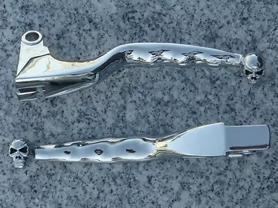 $29.95 • Buy Yamaha V-Star 650 1100 Classic Silverado CHROME SKULL FRONT BRAKE CLUTCH LEVERS
