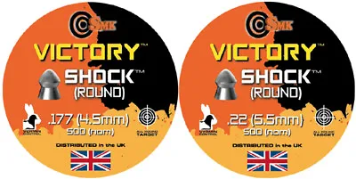 VICTORY SHOCK ROUND Pellets Airgun Air Rifle .177 .22 QTY 50 - 1000 SHOOTING • £19.99