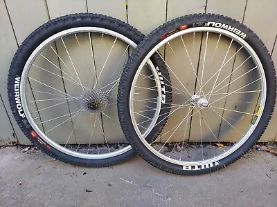 Vintage MAVIC 238 32h 26  Mtb Wheelset Rim Brake White Industry Shimano LX WTB • $50