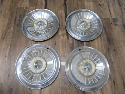 $65 • Buy 1957 Ford Fairlane, Ranchero, Skyliner Custom 14  Wheel Covers Hubcaps, Set Of 4