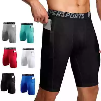 2024 Men's Compression Gym Fitness Shorts Sports Athletic Workout Running Pants • $13.55