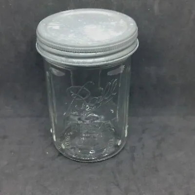 $10 • Buy  Vintage Ball Pint Clear Glass Ribbed Freezer Jar With Zinc Lid 5  Pint