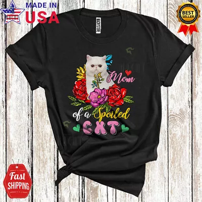 Mom Of A Spoiled Cat Floral Mother's Day Family Flowers Cat Lover T-Shirt Mug • $13.45