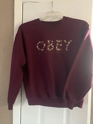 Vintage OBEY Worldwide Crewneck Sweatshirt Men's Medium Snow Skater Surfer • $12.99