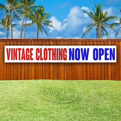 VINTAGE CLOTHING NOW OPEN Advertising Vinyl Banner Flag Sign LARGE HUGE XXL SIZE • $38.47