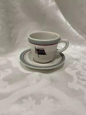 Vintage Syracuse China WABASH Railroad Banner Pattern Cup And Saucer • $175