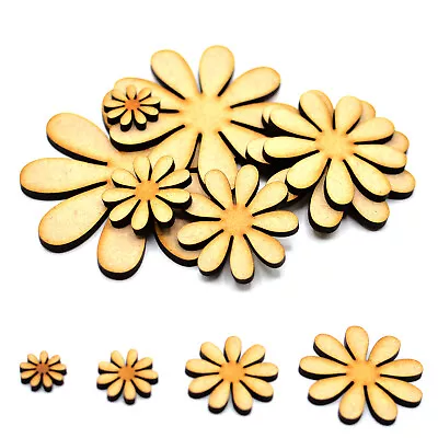 Daisy MDF Craft Flower Shapes - Wooden Blank Flowers - Tags Embellishment Uk • £2.95