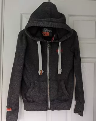 Boys Grey Full Zip Super Dry 'Orange Label' Hoodie Top XS • £7.95
