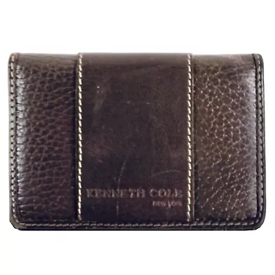 KENNETH COLE Men’s Brown Leather Bifold Wallet 4 1/4”x 3” Pebbled • $14