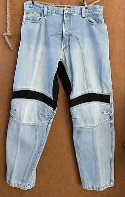 Icon Recon Jeans Motorcycle Riding Pants Mens 38x32 Reinforced Asphalt Denim EUC • $49.95