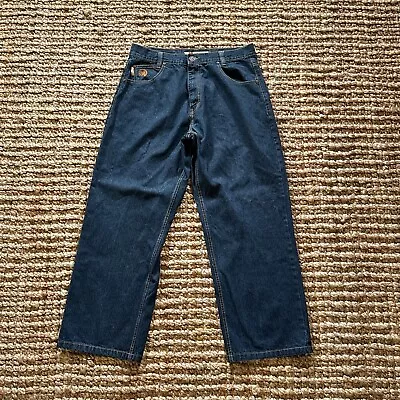 Vintage Mecca Jeans Mens 36 Blue Denim Pants Loose Baggy Grunge Skater Pockets • $28.99