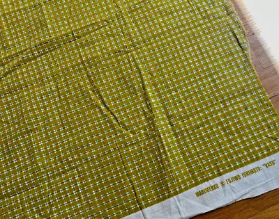 Vtg 1977 Fujiwo Ishimoto Vasu Marimekko FABRIC Green Yellow Stripes Tablecloth • $69.99