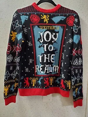 $19.99 • Buy Game Of Thrones Christmas Sweater Joy To The Realm Westeros Knit Pullover Sz S