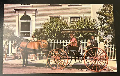 Postcard Horse Drawn Surrey With The Fringe Scenic Tour Rockport Massachussetts • $4.99