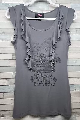 Abbey Dawn For Alice In Wonderland Disney Shirt Size Medium Gray Jerry Leigh • $20