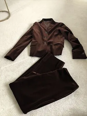 Loro Piana Brown Velvet Trouser Suit Jacket Size 46 Trouser Size 48 • £200