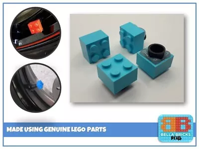 Custom 2x2 Brick Valve / Dust Caps X4 In Medium Azure Made Using LEGO® Bricks • £3