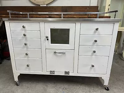 Vintage Steel Medical Dental Cabinet Kitchen Bathroom Buyer To Pay For Shipper • $2285