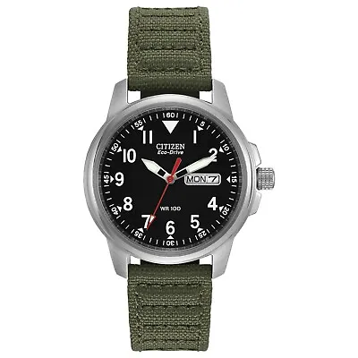 Citizen Eco-Drive Chandler Men's Calendar Black Dial Green 37mm Watch BM8180-03E • $88.99