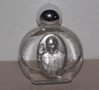 Vintage Empty Pope Francis Glass Holy Water Bottle • $20