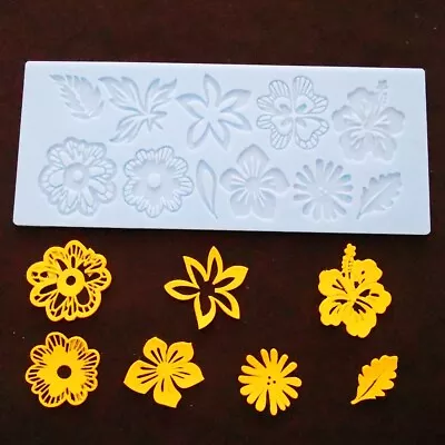£4.40 • Buy Cute Flowers Lace Silicone Fondant Icing Mould Wedding Cake Mold Decoration Mat