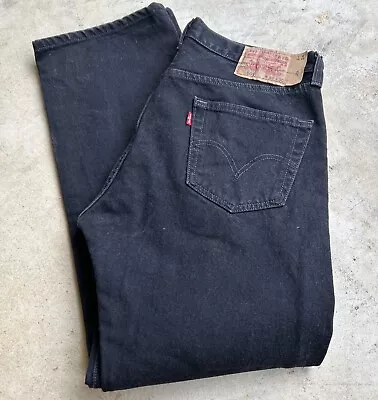 VTG Levis 501 Jeans Mens Black Original Fit Straight Leg Cotton Casual 34x30 ECU • $24.99