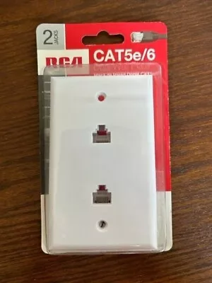 RCA 2 Jacks CAT5e/6 Dull Wall Plate New • $7.50