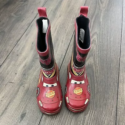 Buster Brown & Co. DISNEY Pixar LIGHTNING MCQUEEN RAIN BOOTS XS SIZE 5/6 • $19.95