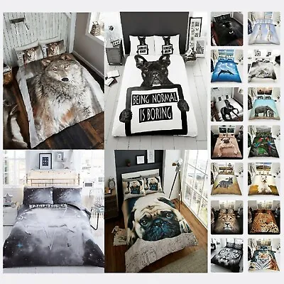 £18.99 • Buy Animal Printed Duvet Quilt Cover Set With Pillow Cases Single Double King Super 