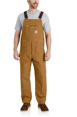 NWT Original Carhartt Relaxed Fit Duck Bib Pant Overall Brown PRIORITY SHIPPING • $54.99