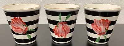 Mackenzie Childs Flower Show Pots Set Of 3 Handmade Ceramic 4 X4  10 Oz Capacity • $89.99