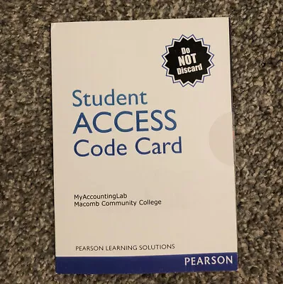 MyAccountingLab Student Access Code Card ( Macomb Community College Edition) • $80