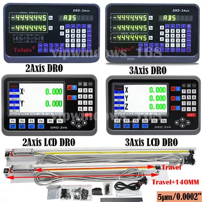 Digital Readout 2/3 Axis 5um Linear Scale DRO Display Milling Lathe MeasuringAU • $149.86