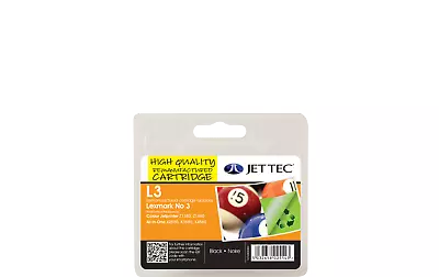 Jet Tec L3 Quality Replacement Lexmark No3 Black Ink Cartridge (18C1530E) • £18.95