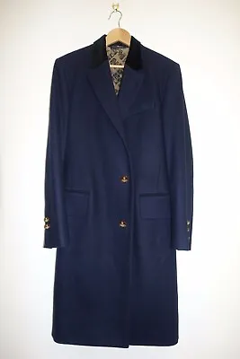 £1000 • Buy Vivienne Westwood Navy Covert Coat S 48