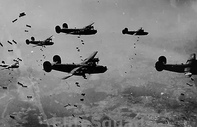 WW2 Photo Picture B-24 Liberators Of The 467th Bomb Group Dropping  Bombs 311 • $5.95