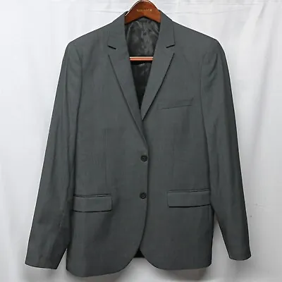 H&M 42R Gray Slim Fit 2 Button Blazer Suit Jacket Sport Coat • $24.99