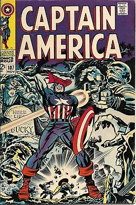 Captain America#107 1968 DR.FAUSTUS BY LEE AND KIRBY • $14.99