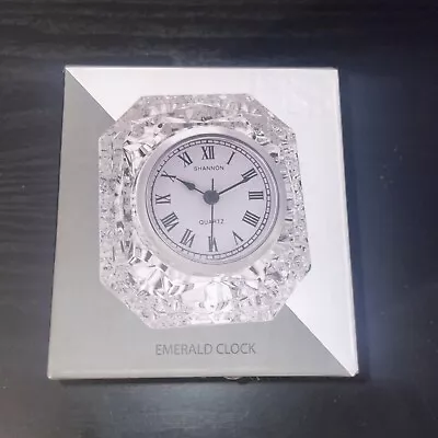 Shannon Crystal Emerald Clock By Godinger Hand Crafted Lead Crystal. • $24