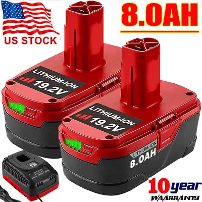 2X 8.0AH 19.2 Volt For Craftsman C3 Lithium-Ion XCP Battery PP2030 11375/Charger • $20.89