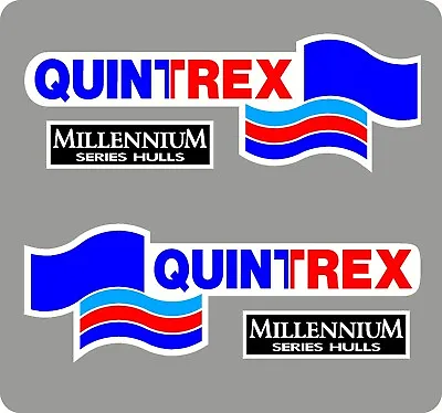 Quintrex Millennium Hulls White BG Boat Mirrored Sticker Decal Set • $67.50