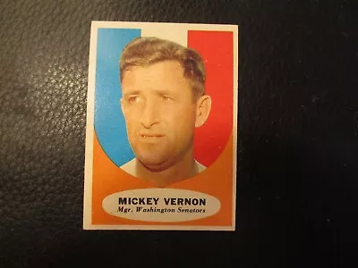 1961  Topps Card#134 Mickey Vernon  Senators      Exmt • $0.30