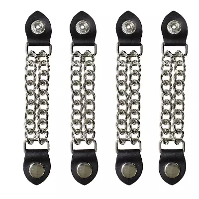 4 Pc 6 1/2 Inch Motorcycle Vest Extenders Biker Plain 4 Inch Chains Chrome • $22.90